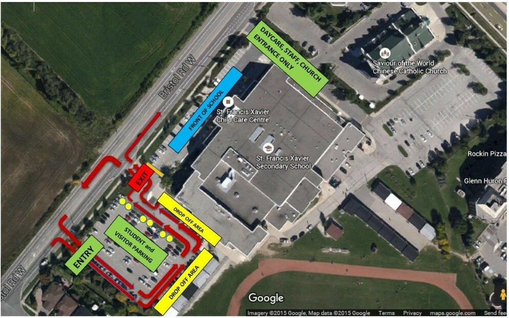 Drop off and pick up map